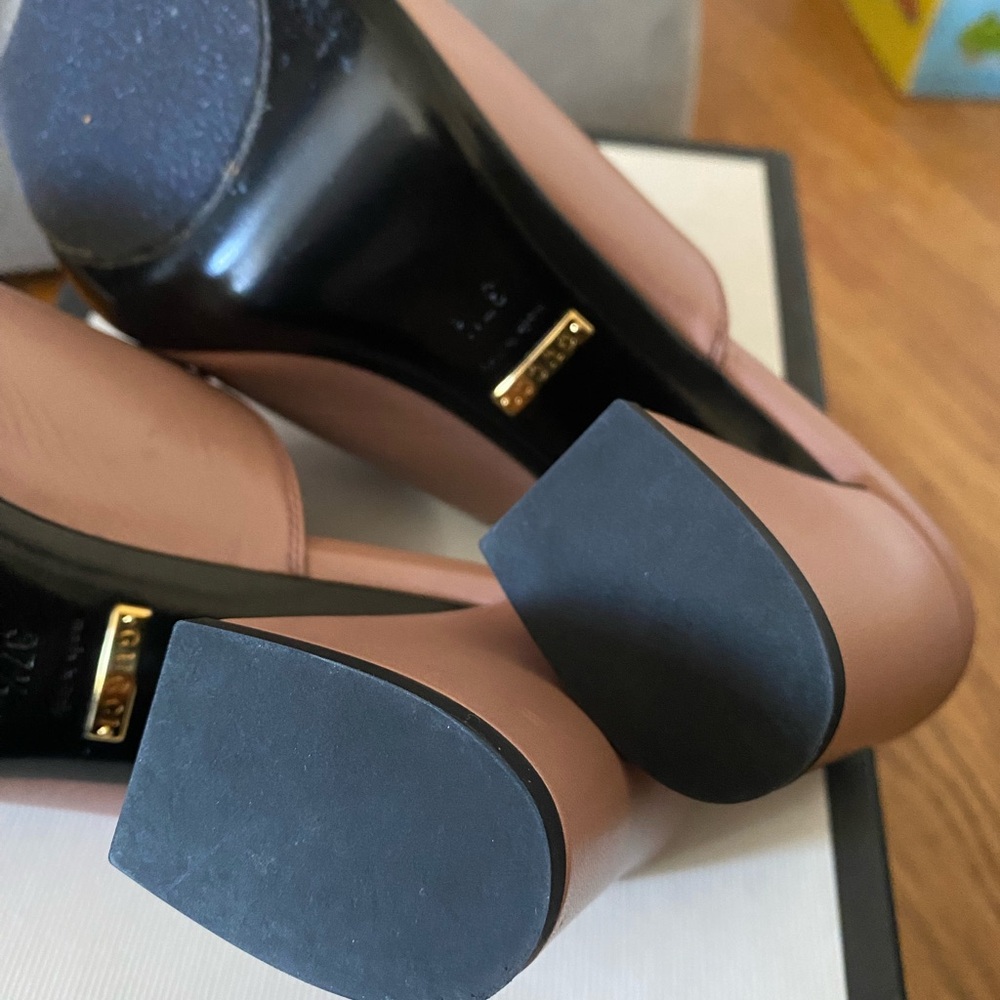 Gucci Malaga Kid Princetown Horsebit Mules/Slides Size 37.5 US 7 in Crystal Pink - Picture 2 of 8